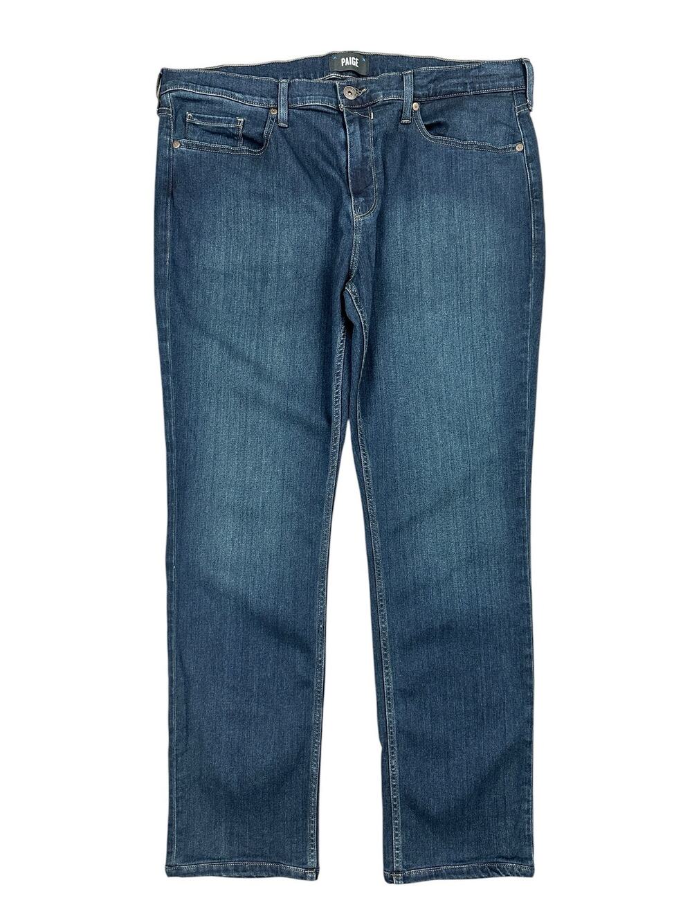 Paige Federal Slim Straight Jeans Cellar Blue — Size 38